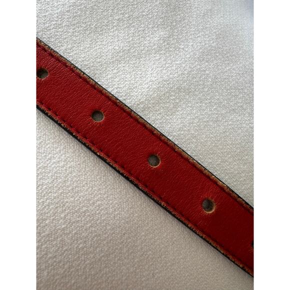 Vintage Red Gianni Versace Belt with Silver Buckle - Picture 2 of 7